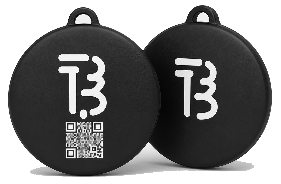 Black TapBudi classic pet tags