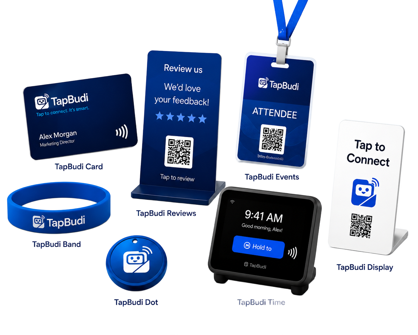 TapBudi NFC and QR products