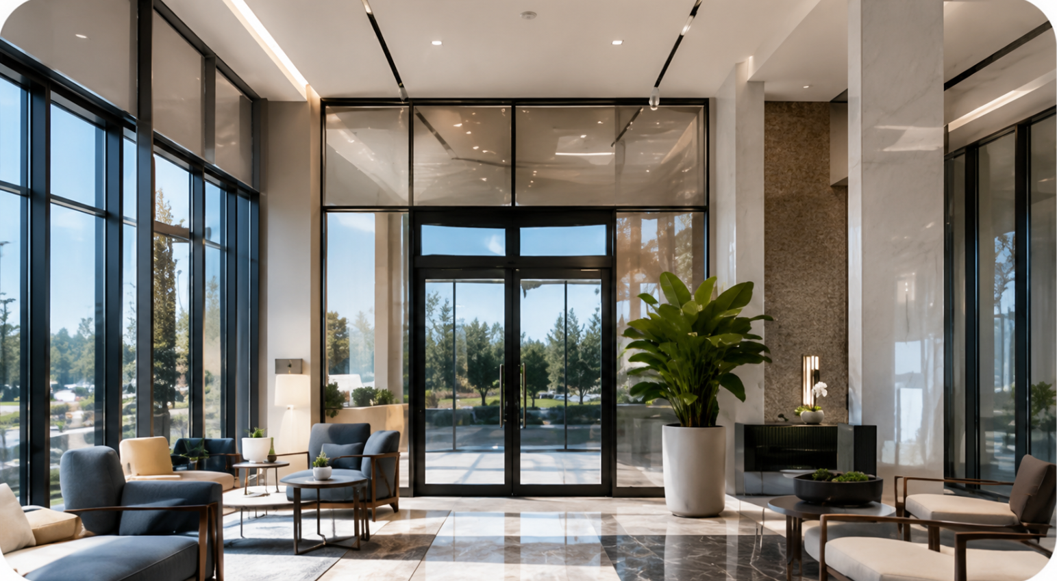 Modern office lobby